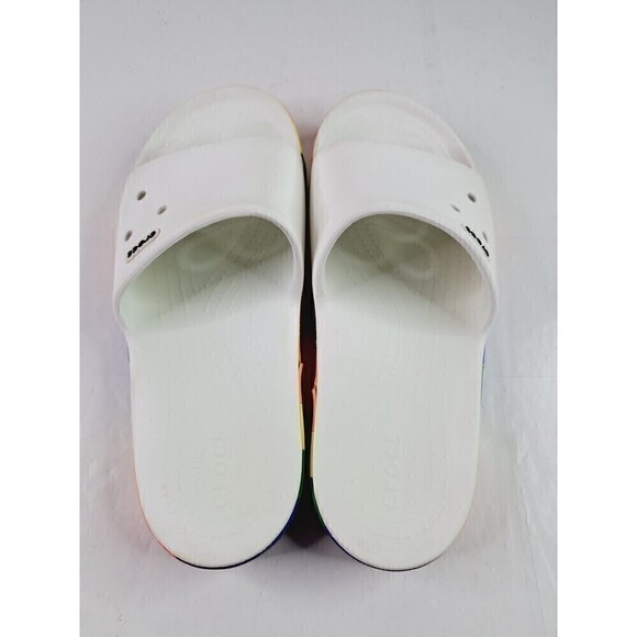 Crocs Crocband Rainbow Block Clogs Slides Sandals Mens 11 Shoes - Picture 4 of 6